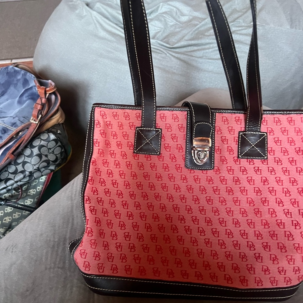 Dooney & Bourke signature red bucket bag.